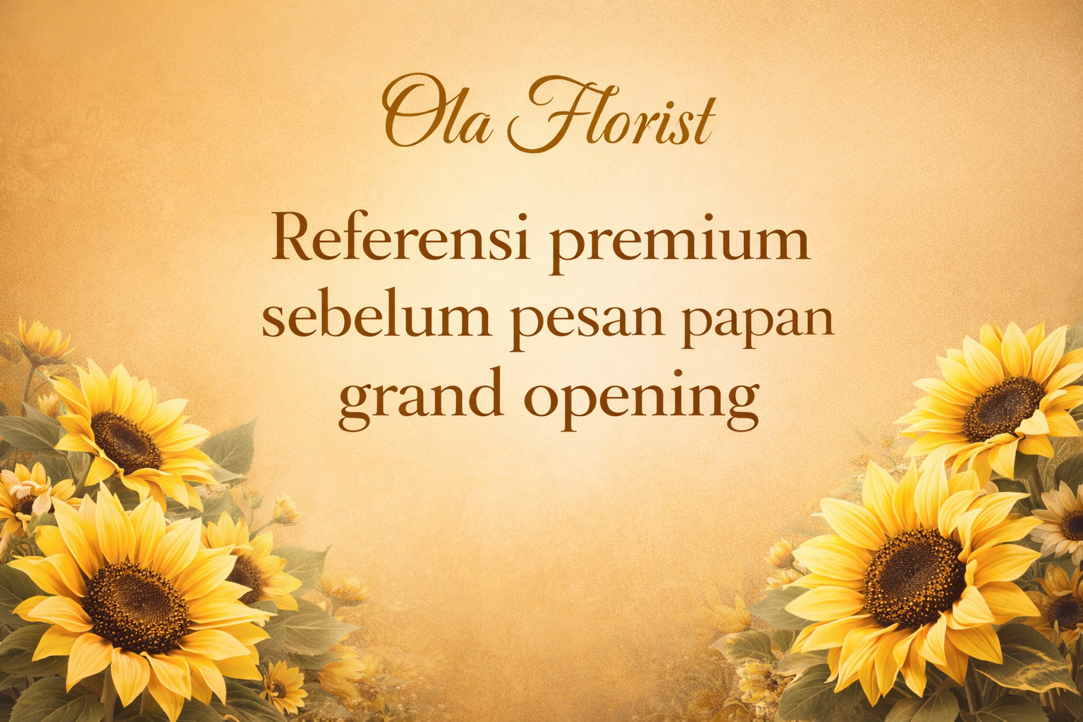 Referensi premium sebelum pesan papan grand opening