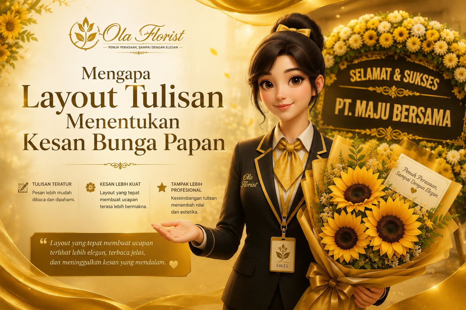 Mengapa Layout Tulisan Menentukan Kesan Bunga Papan